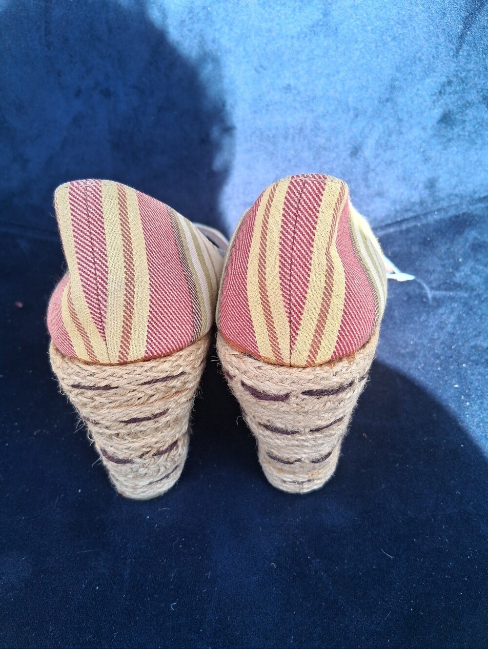 Dexter Striped Canvas Mary Jane Flats - Yellow, Blue, Red - Picture 4 of 6